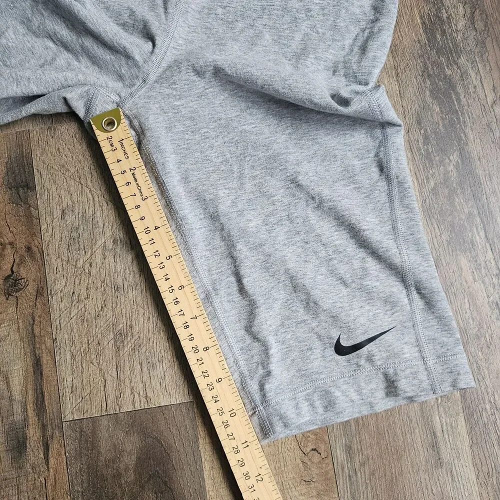 Nike Pro Dri-Fit Heather Gray Bike Shorts Spandex Compression Womens Large Y2K